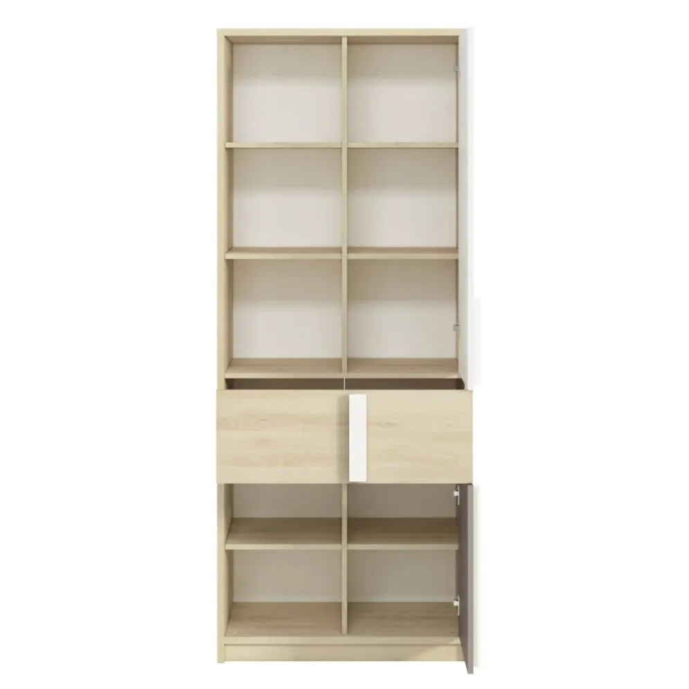 Regał DOT 80 buk/biały/szary z szufladą I sklep meblowy MIRAT. styl SKANDYNAWSKI kolekcja DOT