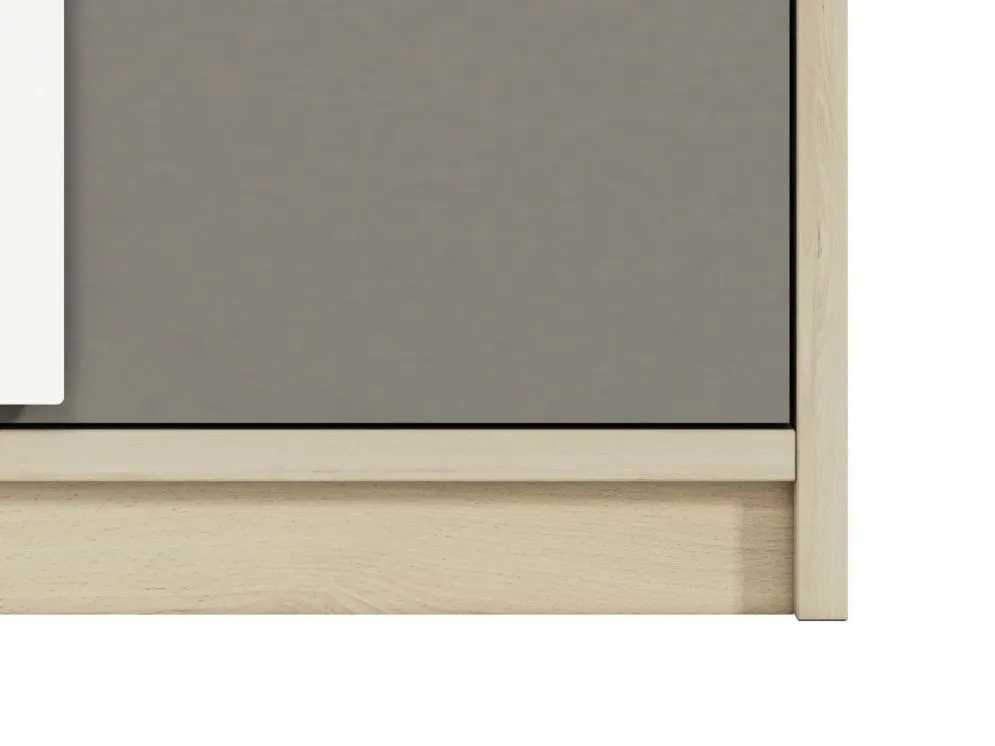 Regał DOT 80 buk/biały/szary z szufladą I sklep meblowy MIRAT. styl SKANDYNAWSKI kolekcja DOT