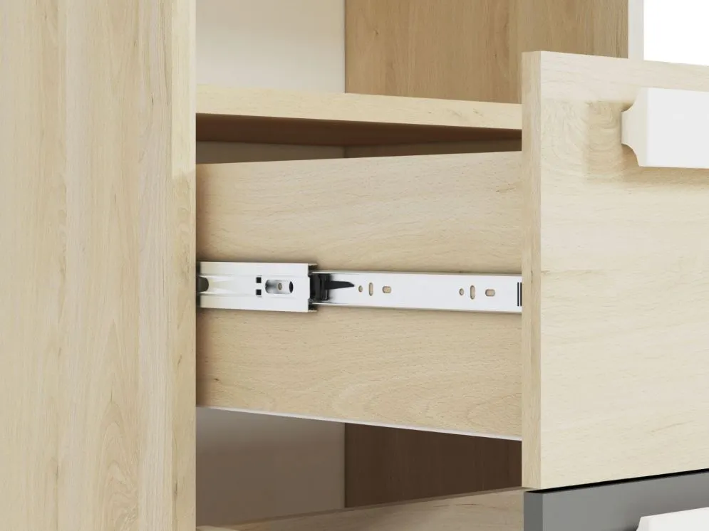 Regał DOT 55 buk/szary do pokoju dziecięcego I sklep meblowy MIRAT. styl SKANDYNAWSKI kolekcja DOT