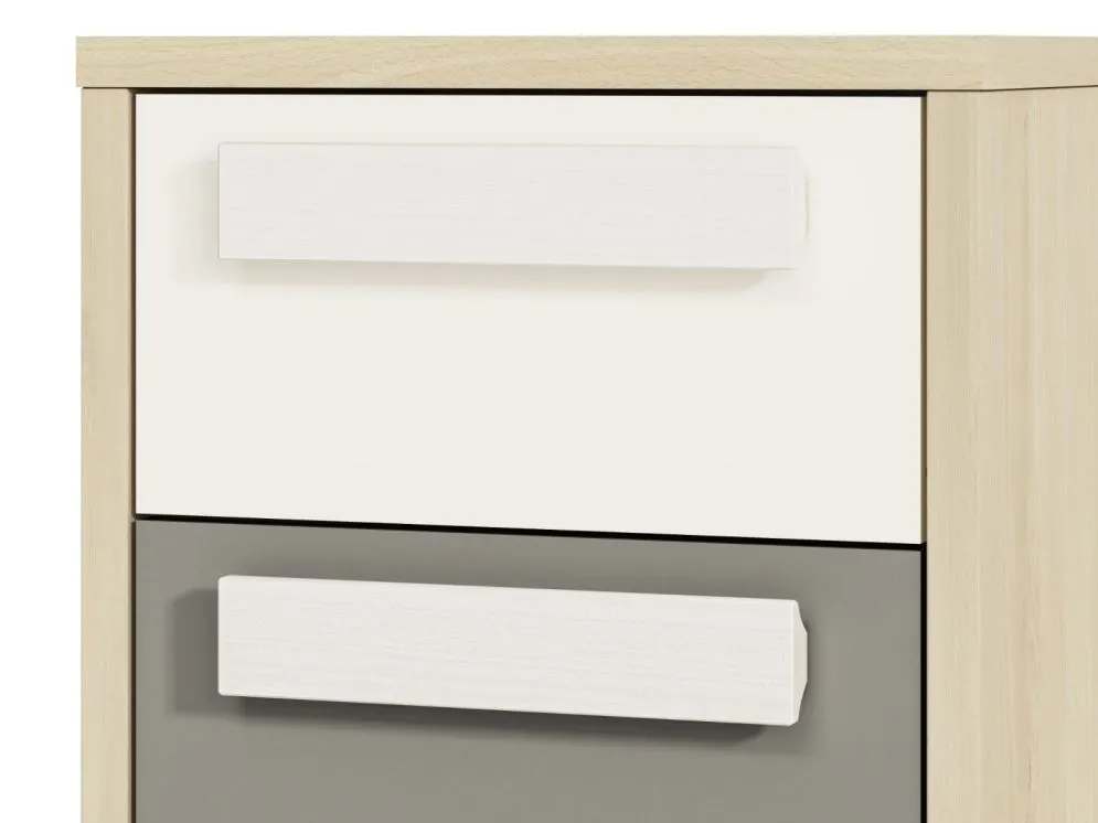 Szafka nocna DOT buk/biała/szara dla dziecka w stylu skandynawskim I sklep meblowy MIRAT. styl SKANDYNAWSKI kolekcja DOT