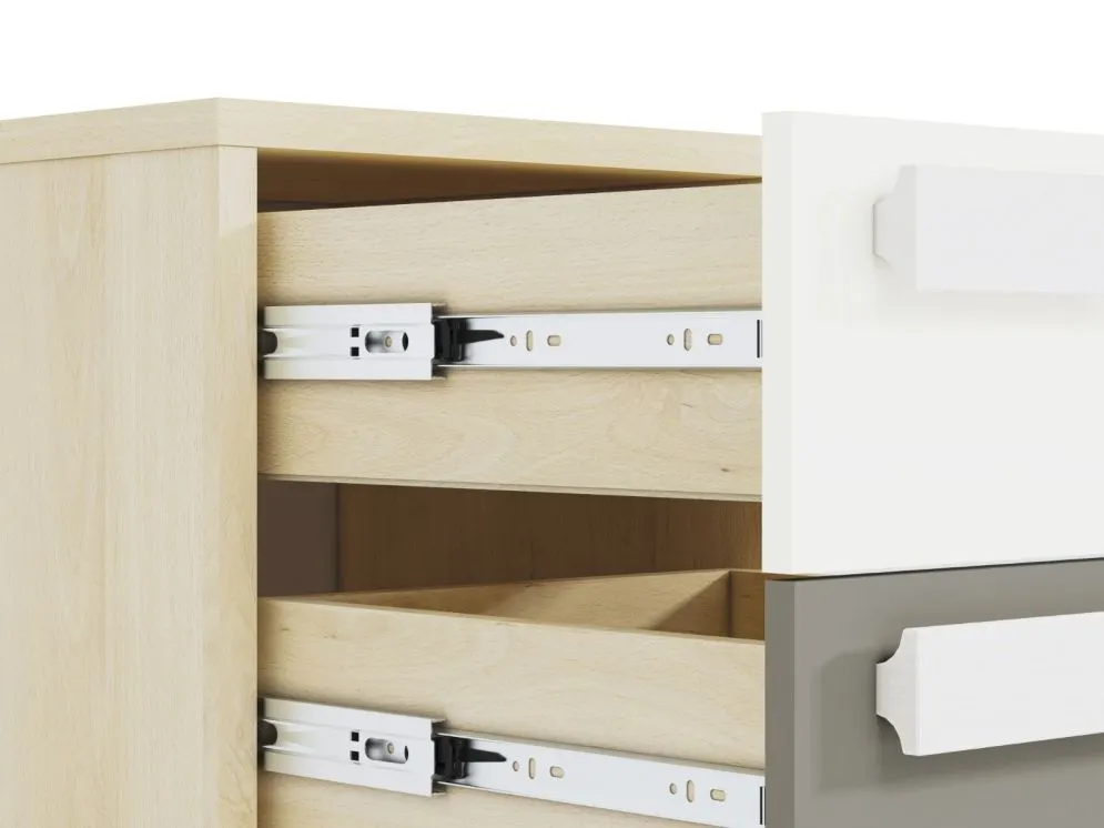 Szafka nocna DOT buk/biała/szara dla dziecka w stylu skandynawskim I sklep meblowy MIRAT. styl SKANDYNAWSKI kolekcja DOT