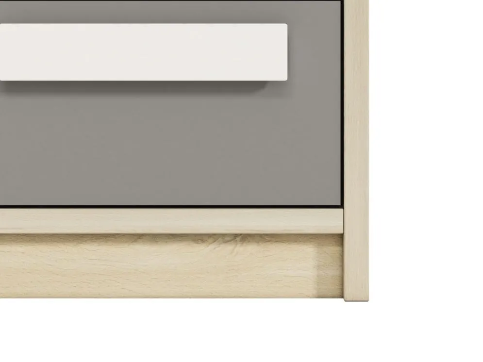 Szafka nocna DOT buk/biała/szara dla dziecka w stylu skandynawskim I sklep meblowy MIRAT. styl SKANDYNAWSKI kolekcja DOT