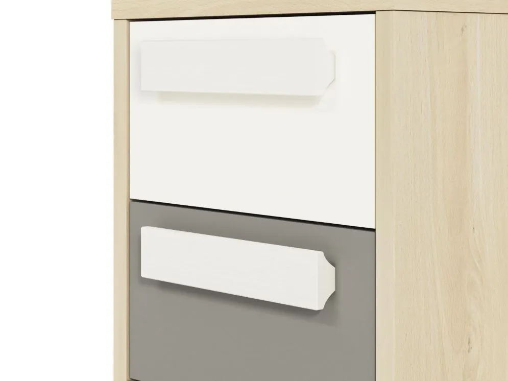 Szafka nocna DOT buk/biała/szara dla dziecka w stylu skandynawskim I sklep meblowy MIRAT. styl SKANDYNAWSKI kolekcja DOT
