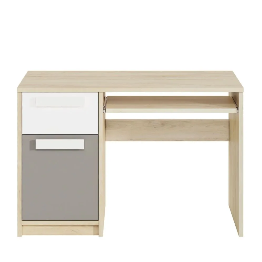 Biurko DOT buk/białe/szare młodzieżowe polskiej produkcji I sklep meblowy MIRAT. styl SKANDYNAWSKI kolekcja DOT