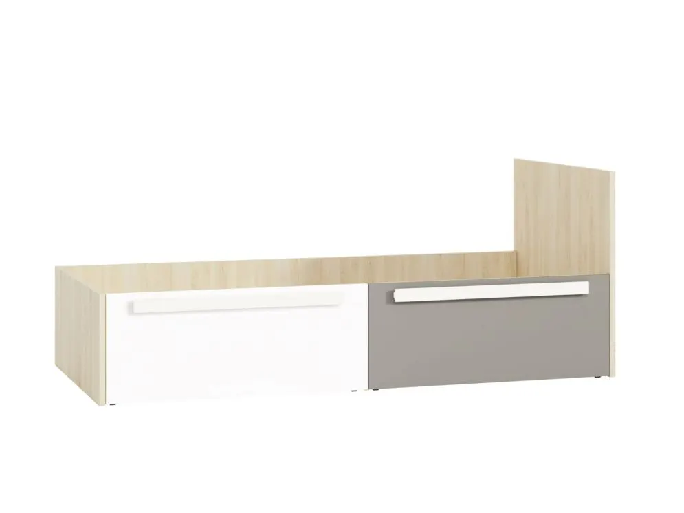 Łóżko DOT 90x200 buk/białe/szare z szufladami młodzieżowe I sklep meblowy MIRAT. styl SKANDYNAWSKI kolekcja DOT