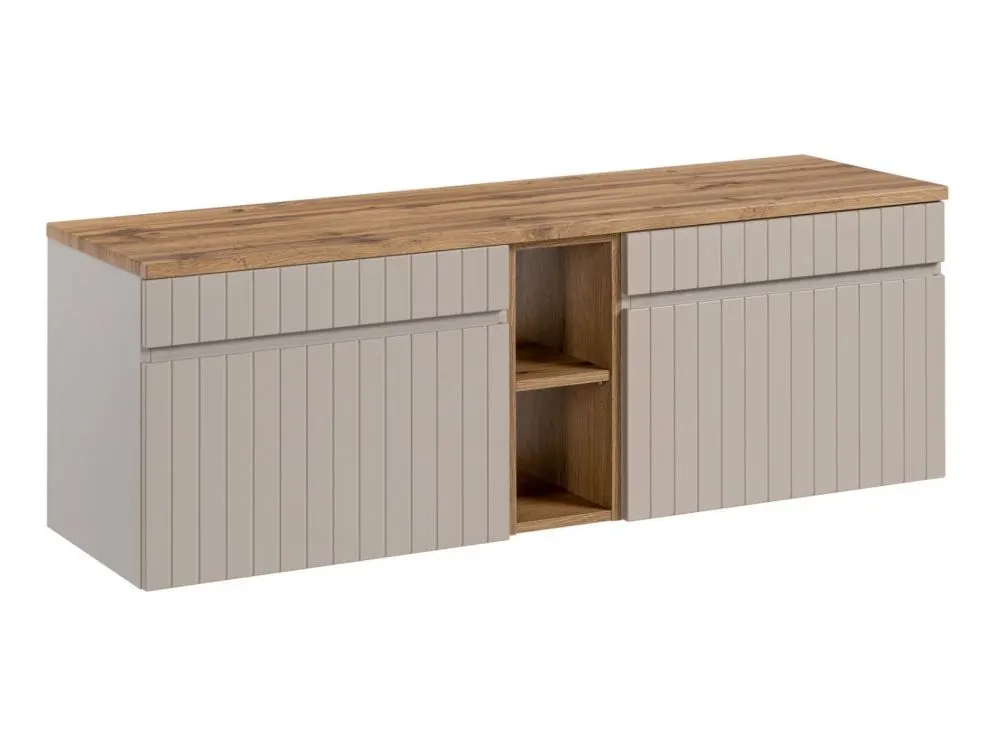 Szafka pod umywalkę nablatową ICONIC CASHMERE 60cm + ICONIC CASHMERE 60cm zestaw z blatem ryflowane fronty I sklep meblowy MIRAT. styl RYFLOWANY kolekcja ICONIC