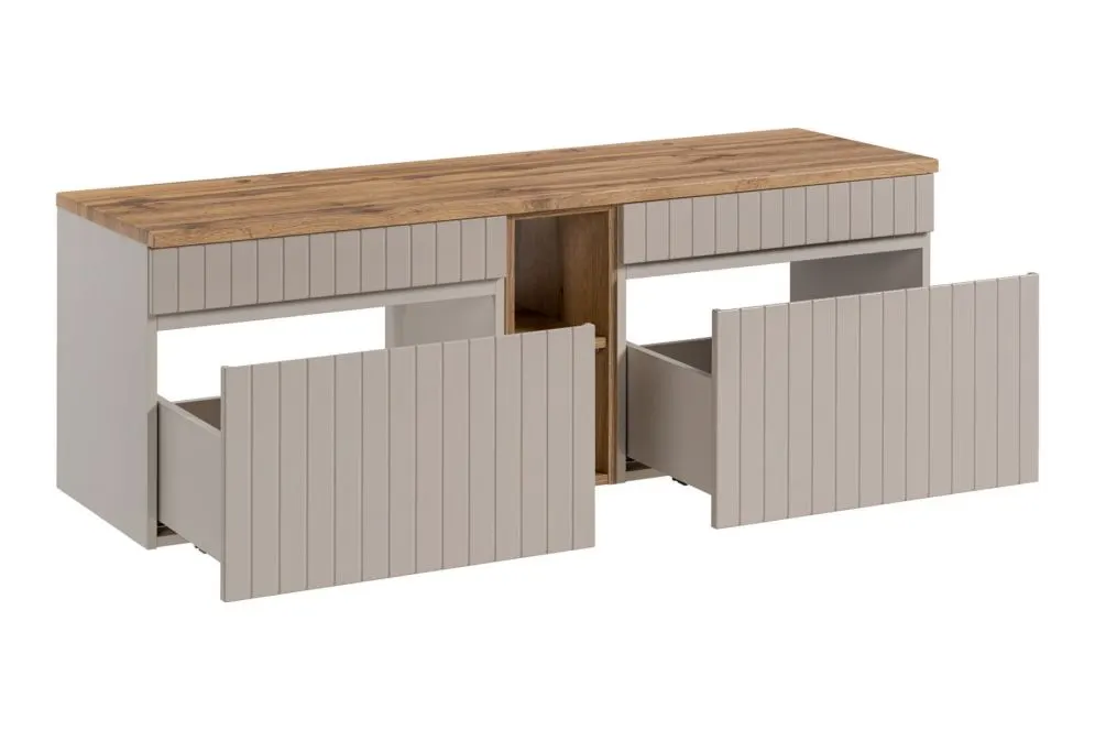 Szafka pod umywalkę nablatową ICONIC CASHMERE 60cm + ICONIC CASHMERE 60cm zestaw z blatem ryflowane fronty I sklep meblowy MIRAT. styl RYFLOWANY kolekcja ICONIC