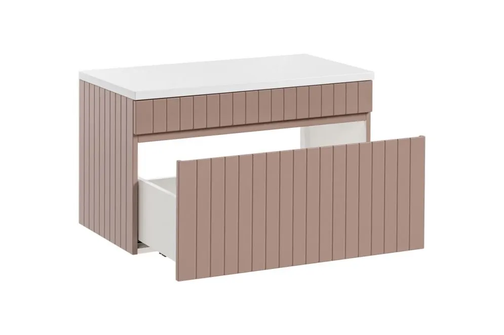 Szafka pod umywalkę ICONIC ROSE 82 80cm różowa wisząca I sklep meblowy MIRAT. styl RYFLOWANY