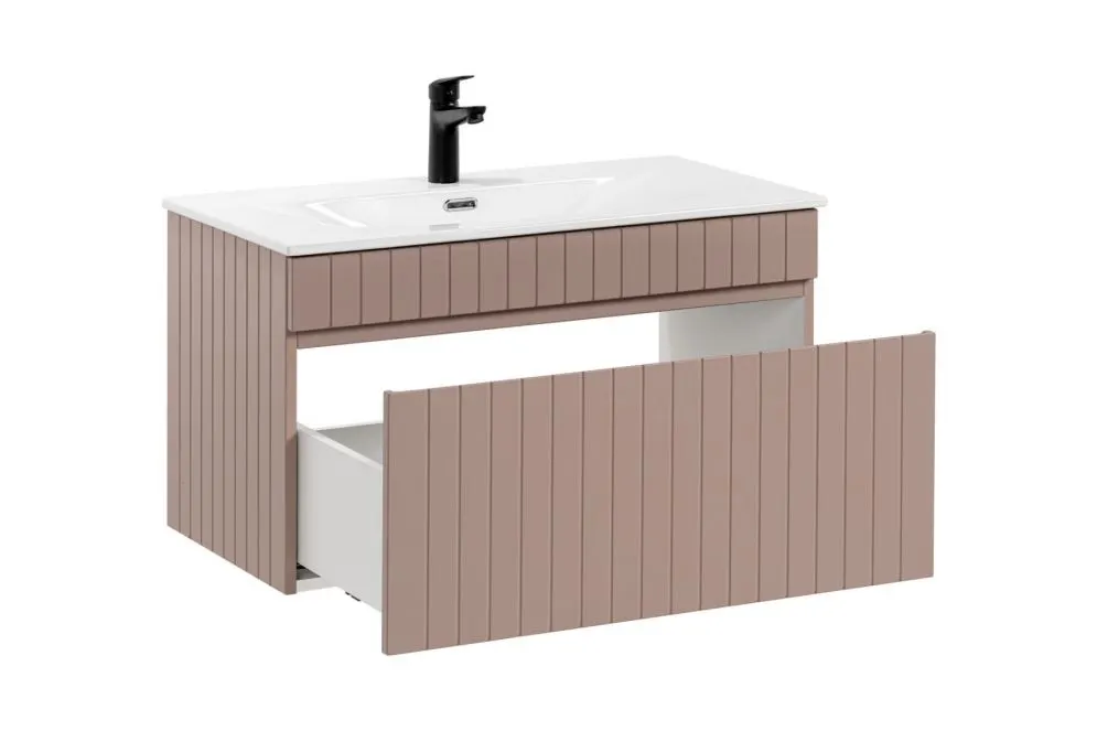 Szafka pod umywalkę ICONIC ROSE 82 80cm różowa wisząca I sklep meblowy MIRAT. styl RYFLOWANY