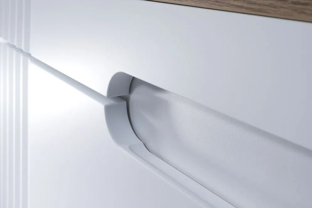 Szafka pod umywalkę FIJI WHITE 82 120cm biała wisząca I sklep meblowy MIRAT. styl RYFLOWANY, SKANDYNAWSKI kolekcja FIJI