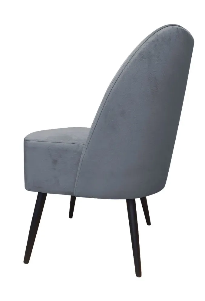 Fotel DUNAJ BL VELVET ciemno szary nowoczesny tapicerowany aksamitem | MIRAT. w stylu  kolekcja
