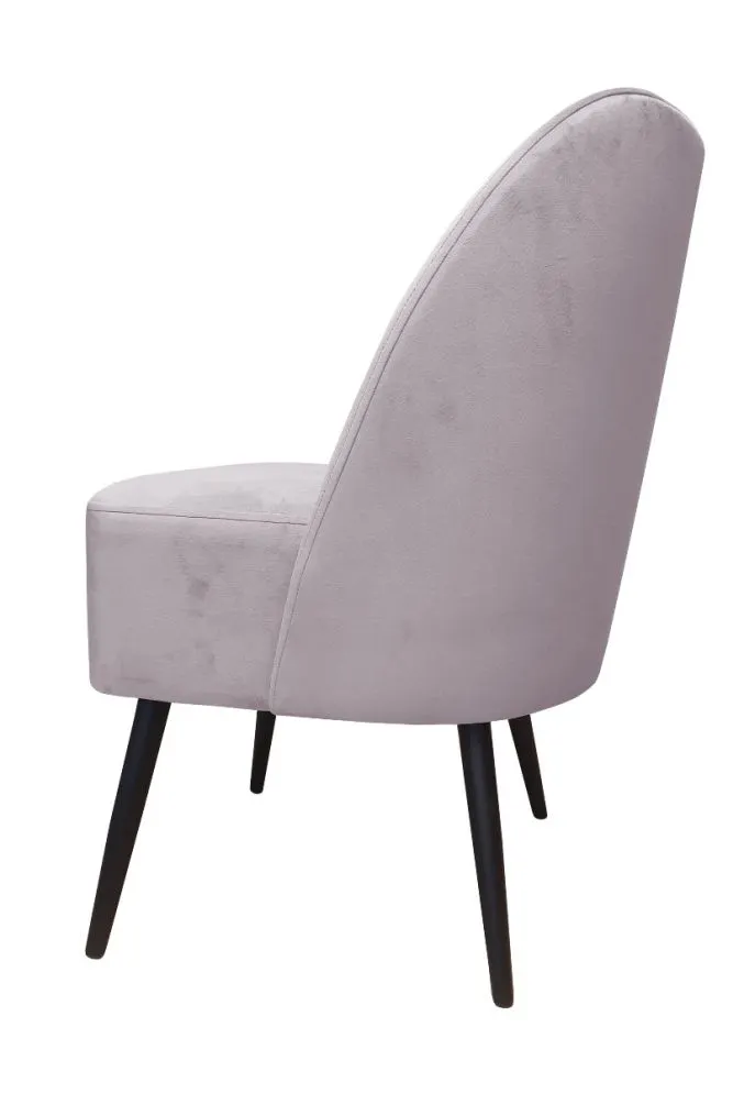 Fotel DUAJ VELVET jasno różowy tapicerowany na czterech nóżkach | MIRAT. w stylu  kolekcja