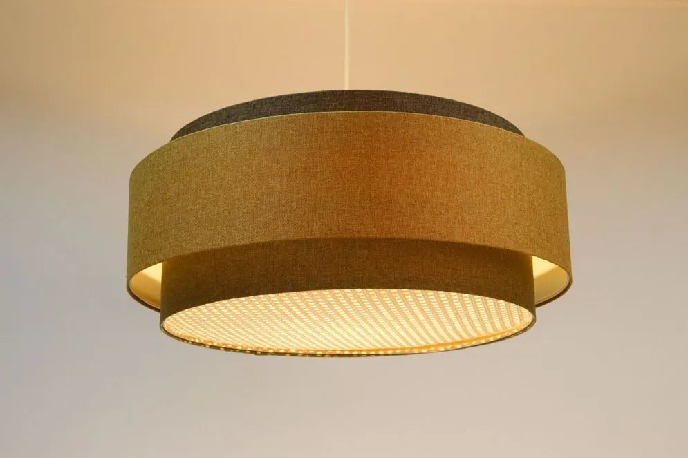 Lampa wisząca ERUTAN DUDU RATTAN szara/beżowa do salonu I sklep meblowy MIRAT.