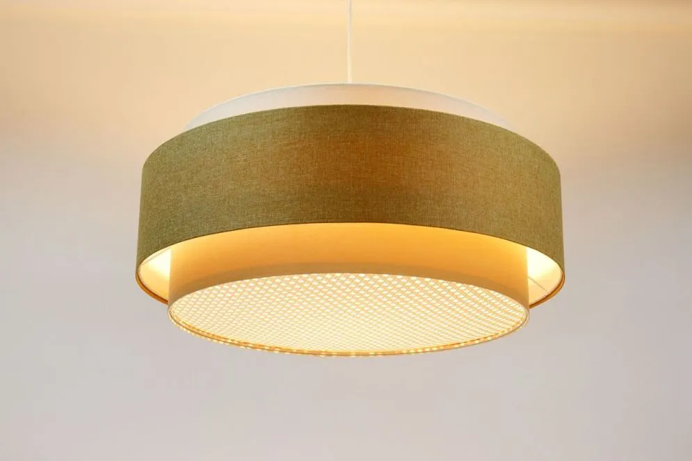 Lampa wisząca ERUTAN DUDU RATTAN kremowa/żółta dwukolorowa I sklep meblowy MIRAT.