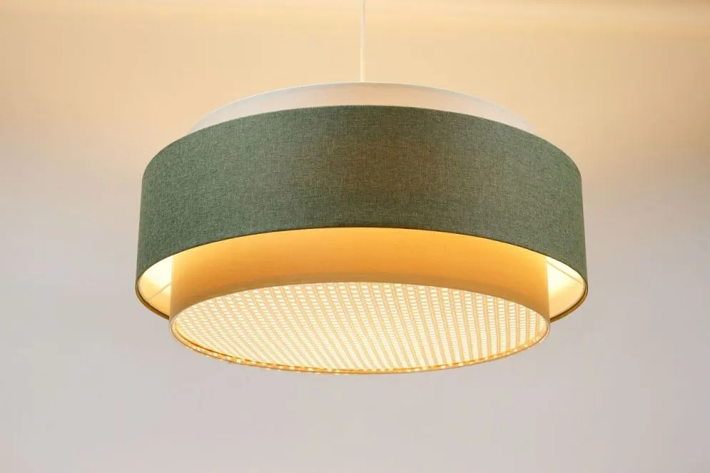 Lampa wisząca ERUTAN DUDU RATTAN kremowa/zielona minimalistyczna I sklep meblowy MIRAT.