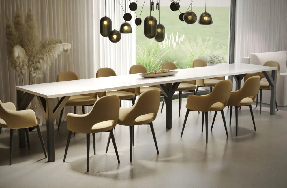 Stół rozkładany DUNAJ 130(405)x90 biały połysk polskiej produkcji I sklep meblowy MIRAT. styl LOFT