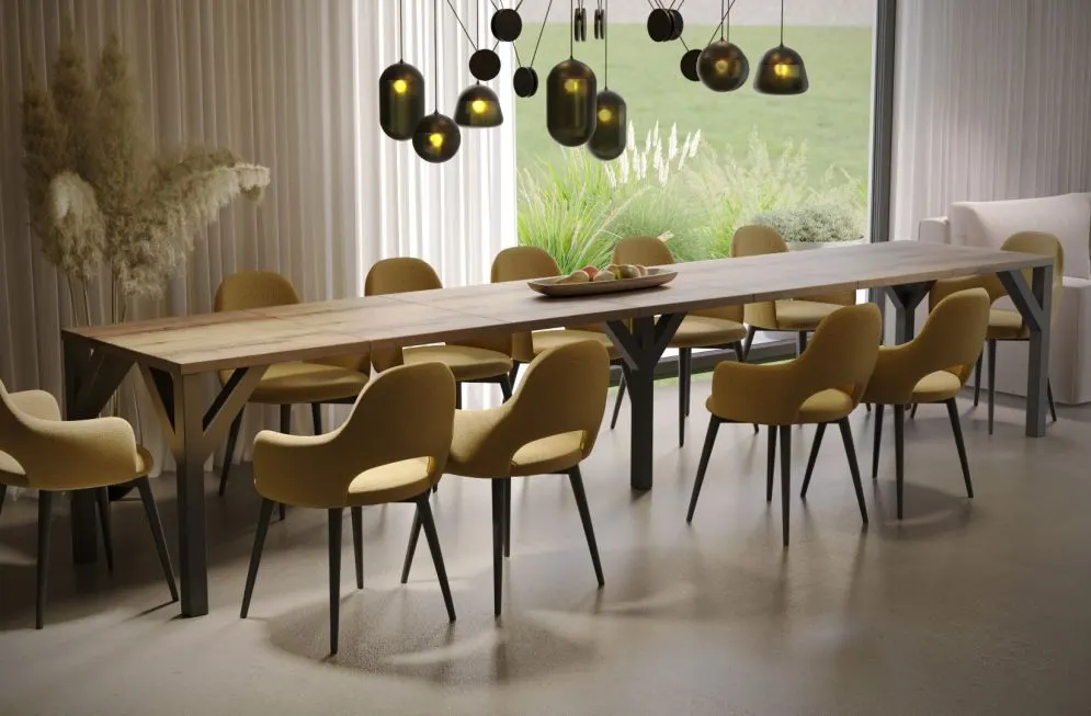 Stół rozkładany DUNAJ 130(405)x90 dąb monastery na metalowych nogach I sklep meblowy MIRAT. styl LOFT