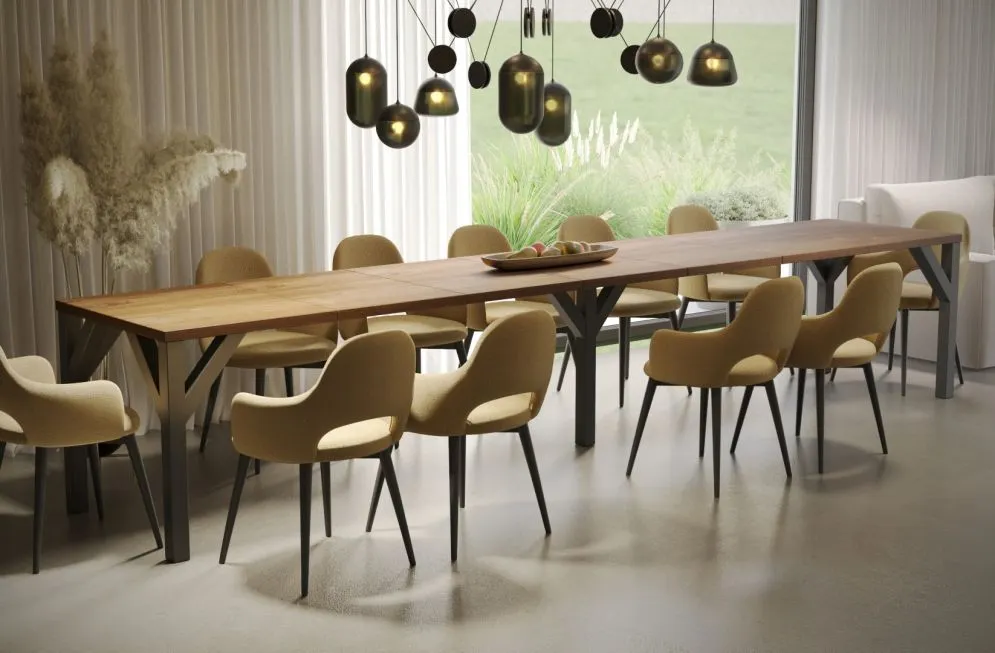 Stół rozkładany DUNAJ 130(405)x90 dąb stirling z piątą nogą I sklep meblowy MIRAT. styl LOFT