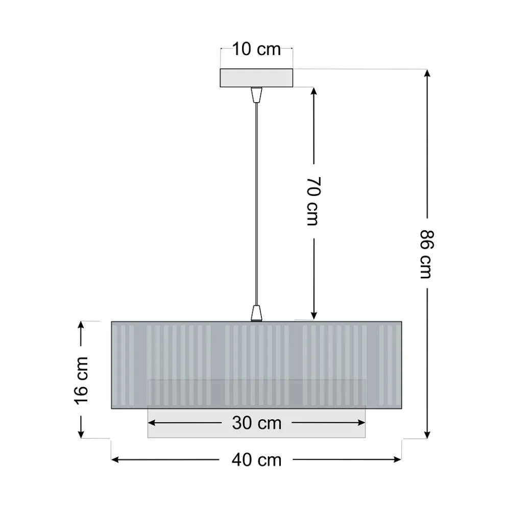 Lampa wisząca DUO LAMI LINE 40x16 biała/jutowa sufitowa I sklep meblowy MIRAT.