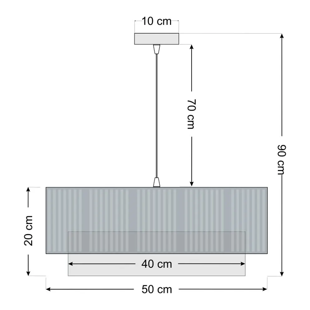Lampa wisząca DUO LAMI LINE 50x20 zielona/kremowa do salonu I sklep meblowy MIRAT.