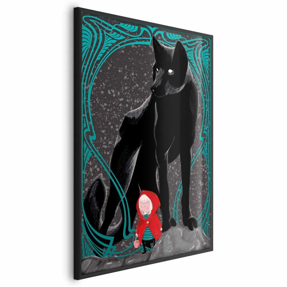 Plakat Czerwony kapturek 21x30 cm z ramą czarną bez marginesu | MIRAT.