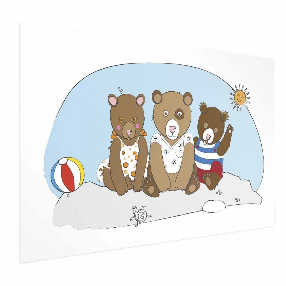 Plakat Misie na plaży 30x21 cm bez ramy bez marginesu | MIRAT.