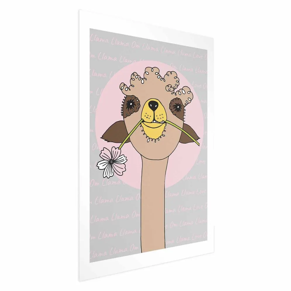 Plakat Wesoła lama 60x90 cm bez ramy z marginesem | MIRAT.