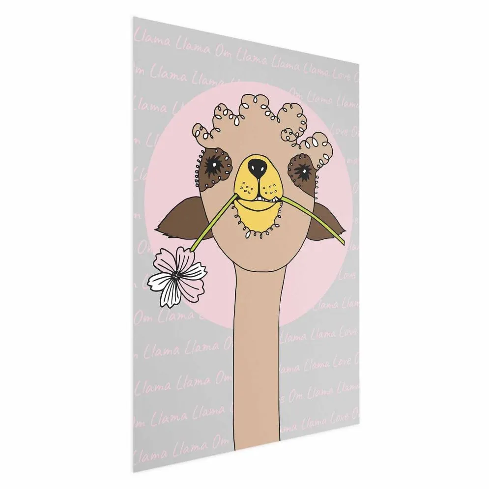 Plakat Wesoła lama 40x60 cm bez ramy bez marginesu | MIRAT.
