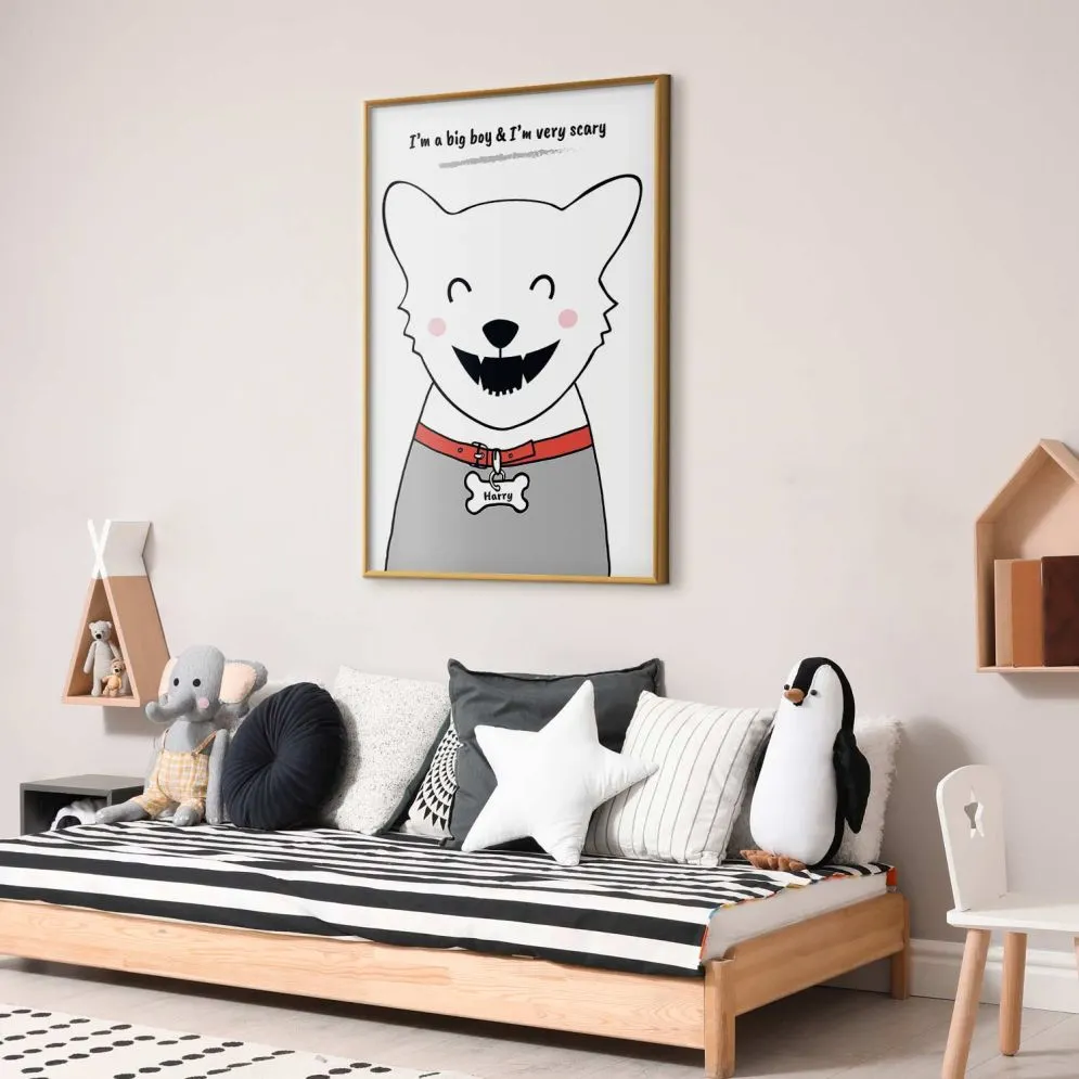 Plakat Piesek Harry 40x60 cm z ramą złotą bez marginesu | MIRAT.