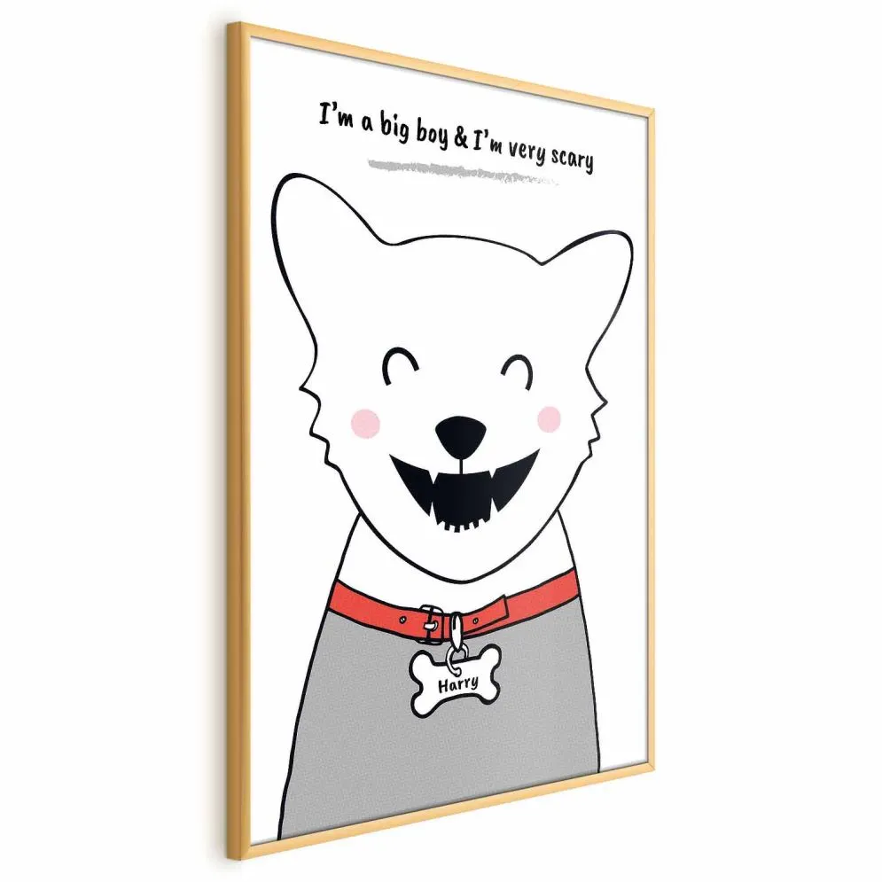 Plakat Piesek Harry 40x60 cm z ramą złotą bez marginesu | MIRAT.