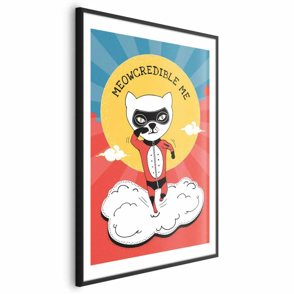 Plakat Szanowny kot 21x30 cm z ramą czarną z marginesem | MIRAT.