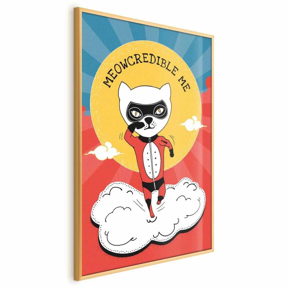 Plakat Szanowny kot 60x90 cm z ramą złotą bez marginesu | MIRAT.