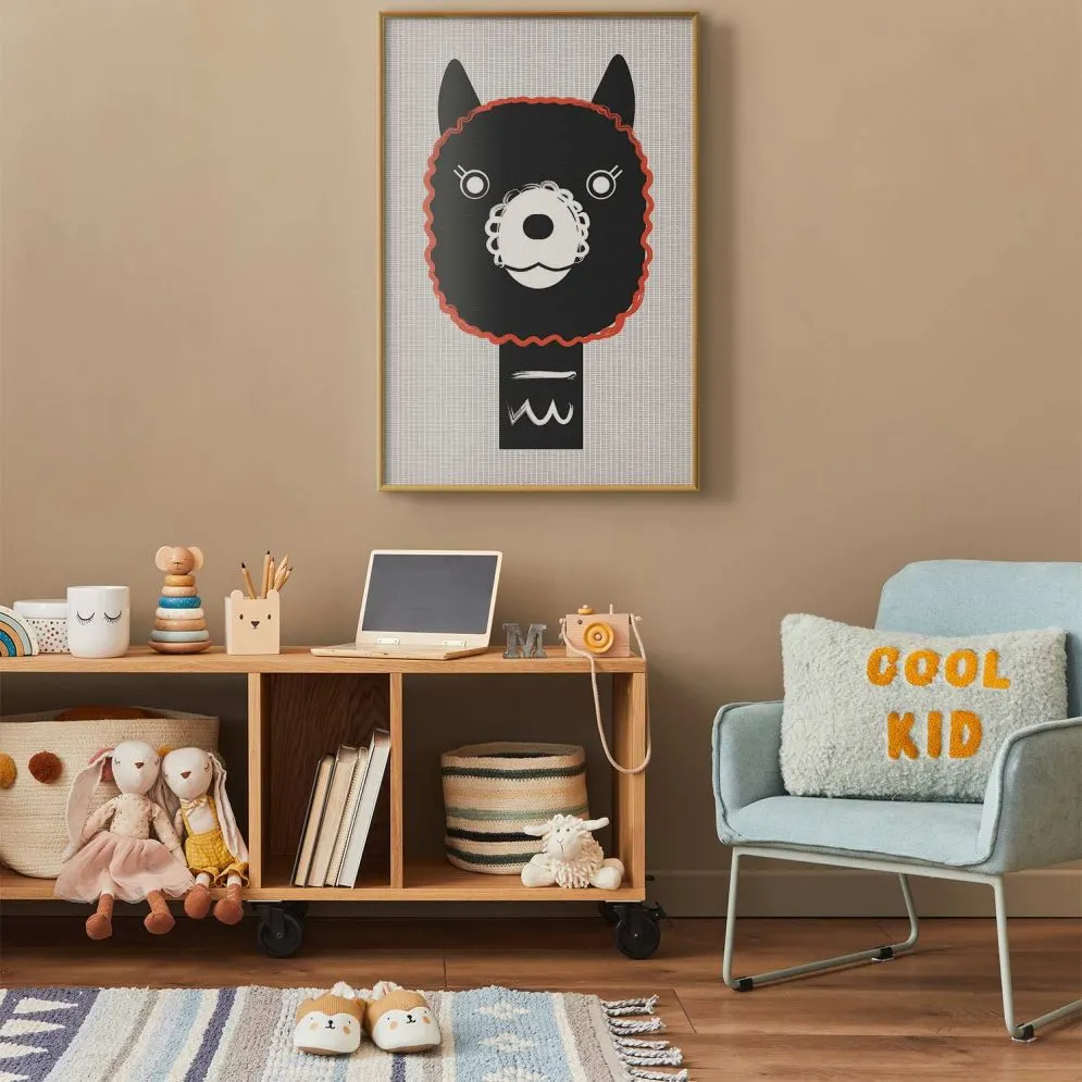 Plakat Dekoracyjna alpaka 29,7x42 cm z ramą złotą bez marginesu | MIRAT.