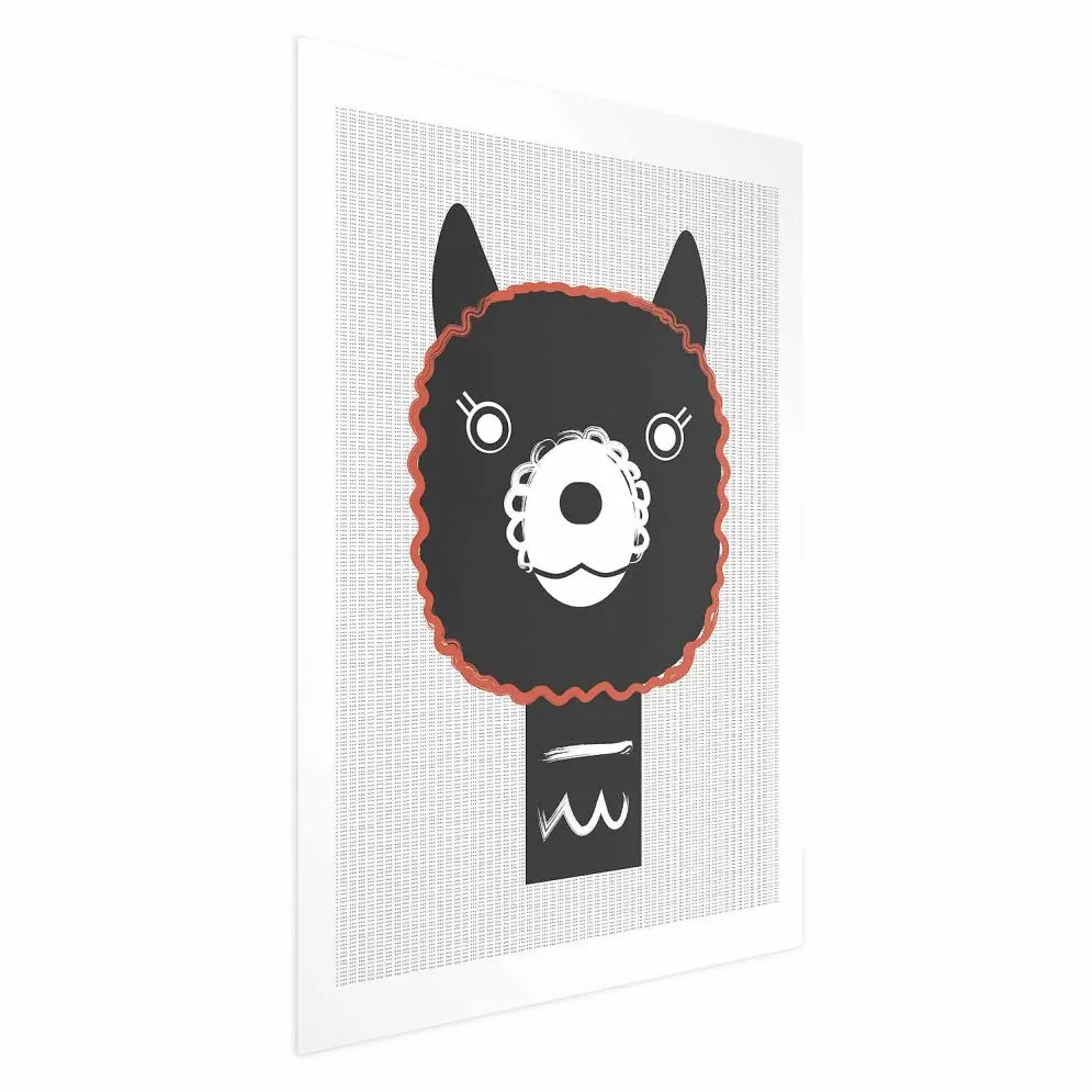Plakat Dekoracyjna alpaka 21x30 cm bez ramy z marginesem | MIRAT.