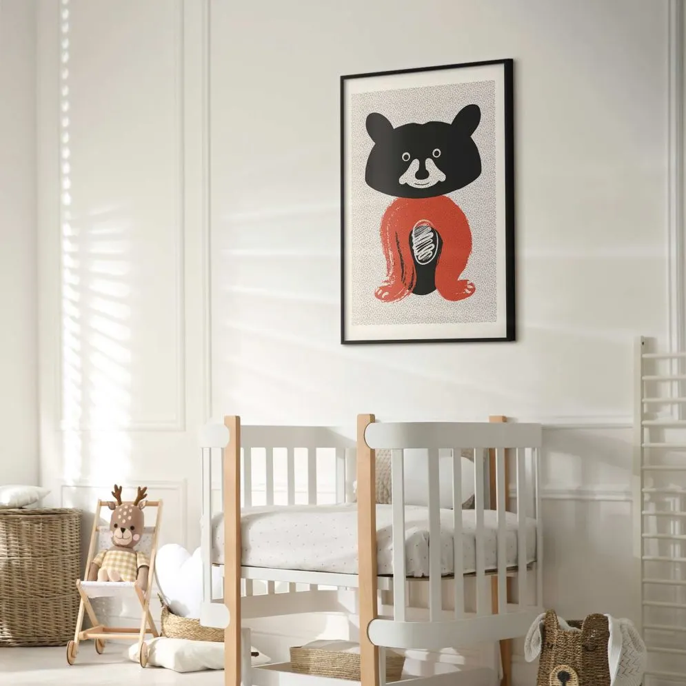 Plakat Sympatyczny szop 29,7x42 cm z ramą czarną z marginesem | MIRAT.