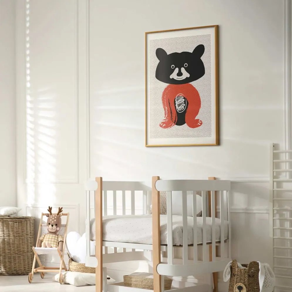 Plakat Sympatyczny szop 29,7x42 cm z ramą złotą z marginesem | MIRAT.