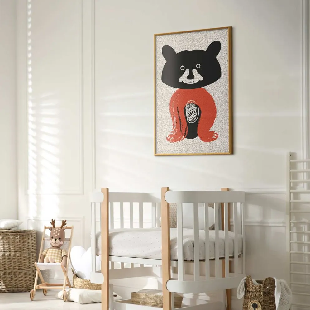 Plakat Sympatyczny szop 29,7x42 cm z ramą złotą bez marginesu | MIRAT.