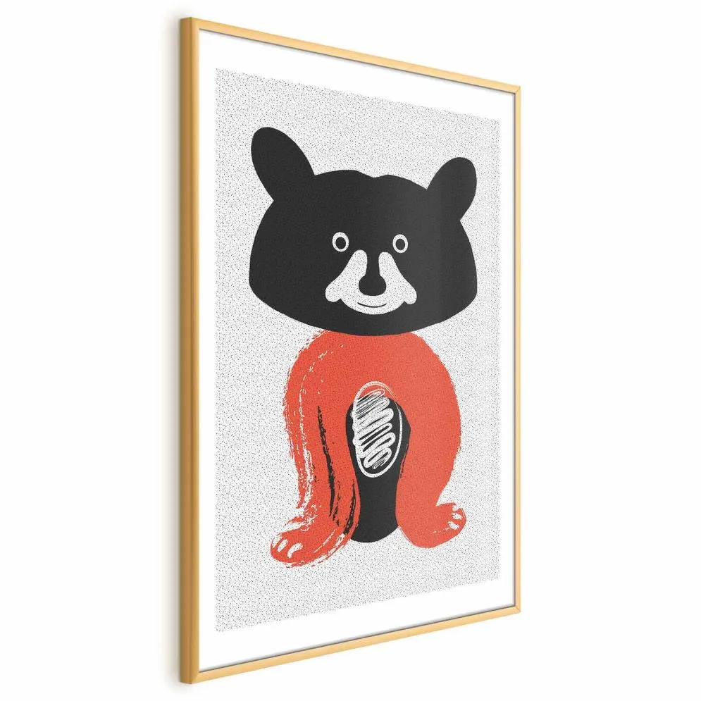 Plakat Sympatyczny szop 29,7x42 cm z ramą złotą z marginesem | MIRAT.