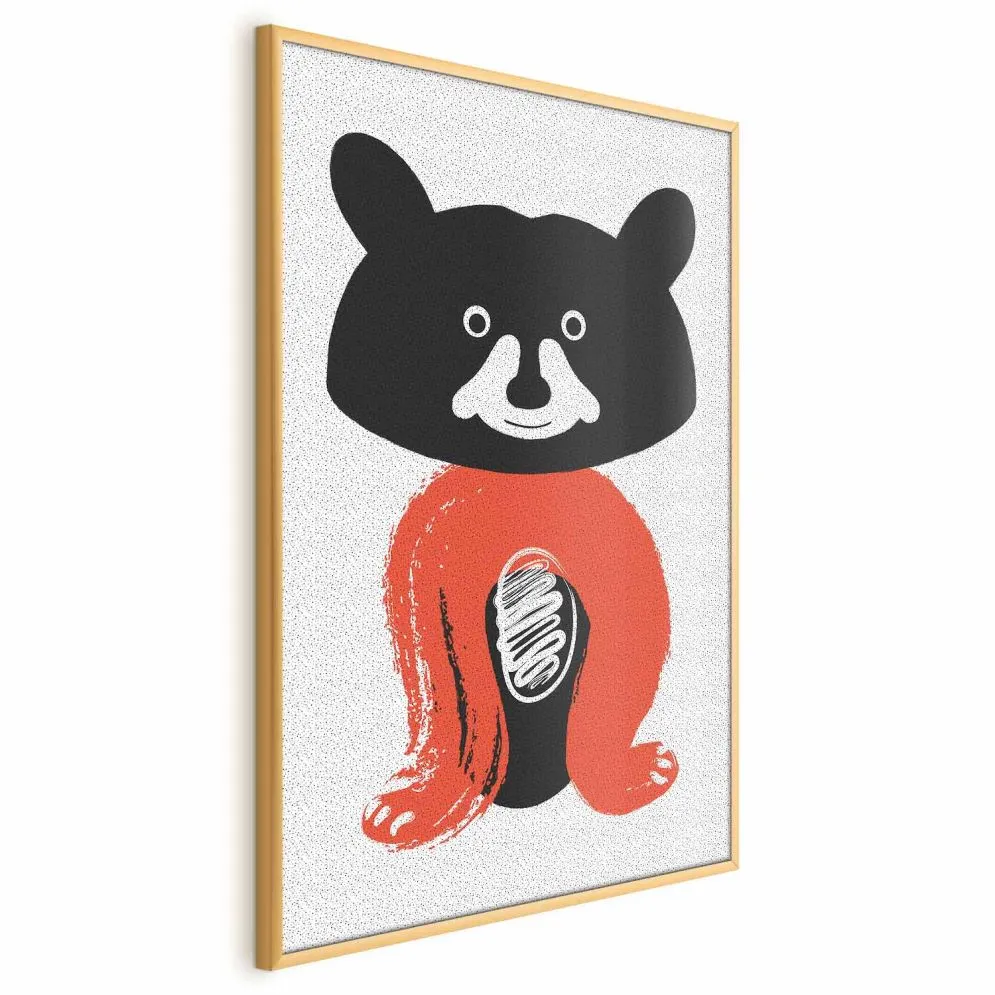 Plakat Sympatyczny szop 29,7x42 cm z ramą złotą bez marginesu | MIRAT.