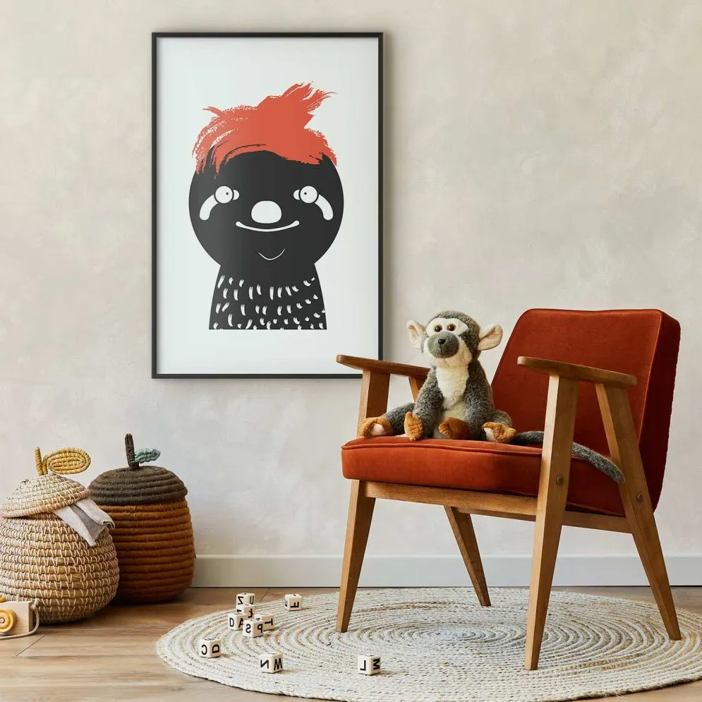 Plakat Szalony leniwiec 40x60 cm z ramą czarną z marginesem | MIRAT.