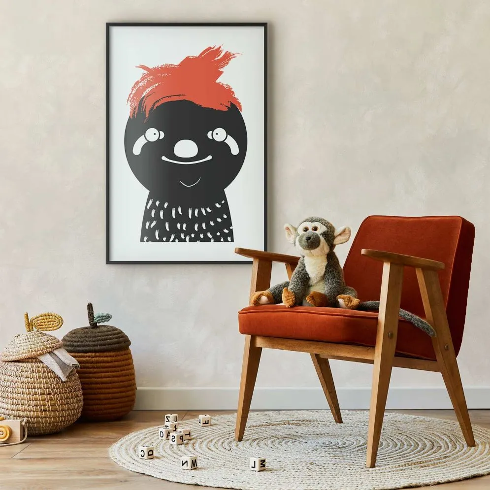 Plakat Szalony leniwiec 60x90 cm z ramą czarną bez marginesu | MIRAT.