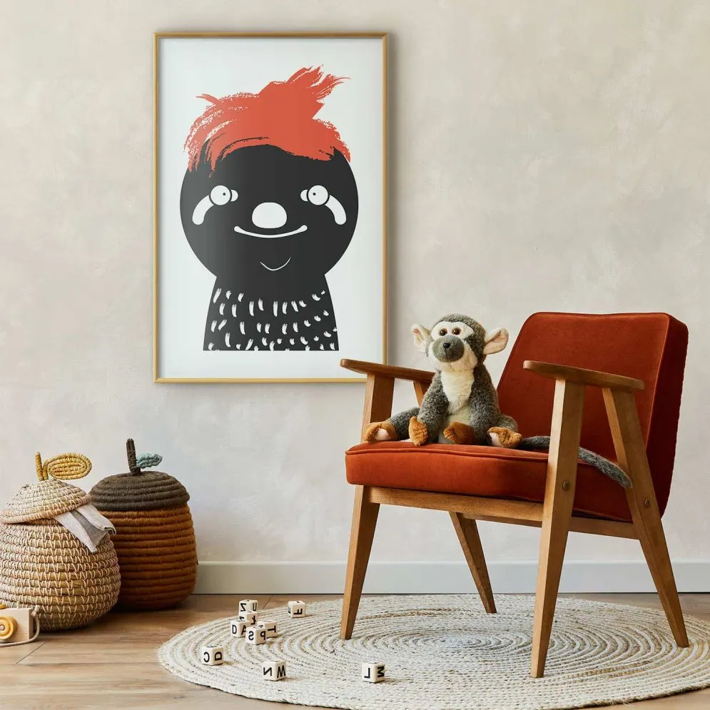 Plakat Szalony leniwiec 29,7x42 cm z ramą złotą bez marginesu | MIRAT.