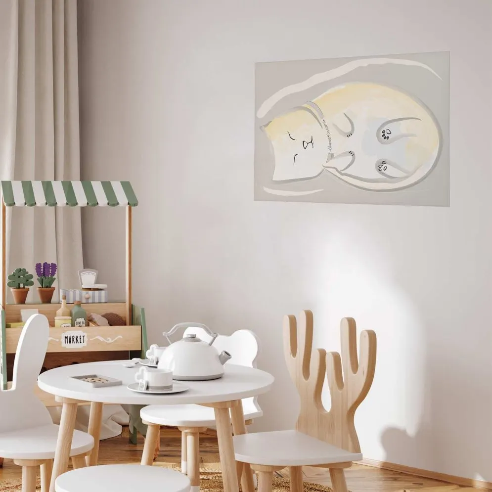 Plakat Śpiący kotek 90x60 cm bez ramy bez marginesu | MIRAT.