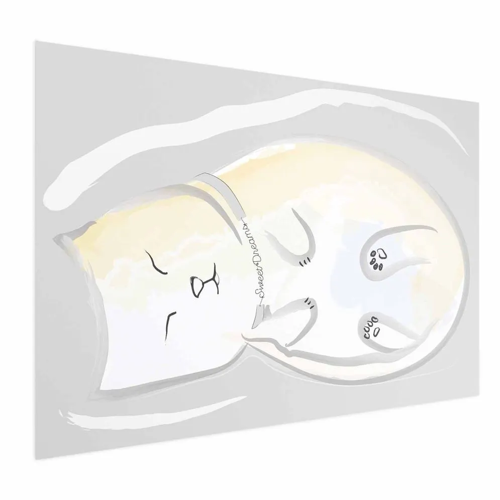 Plakat Śpiący kotek 90x60 cm bez ramy bez marginesu | MIRAT.