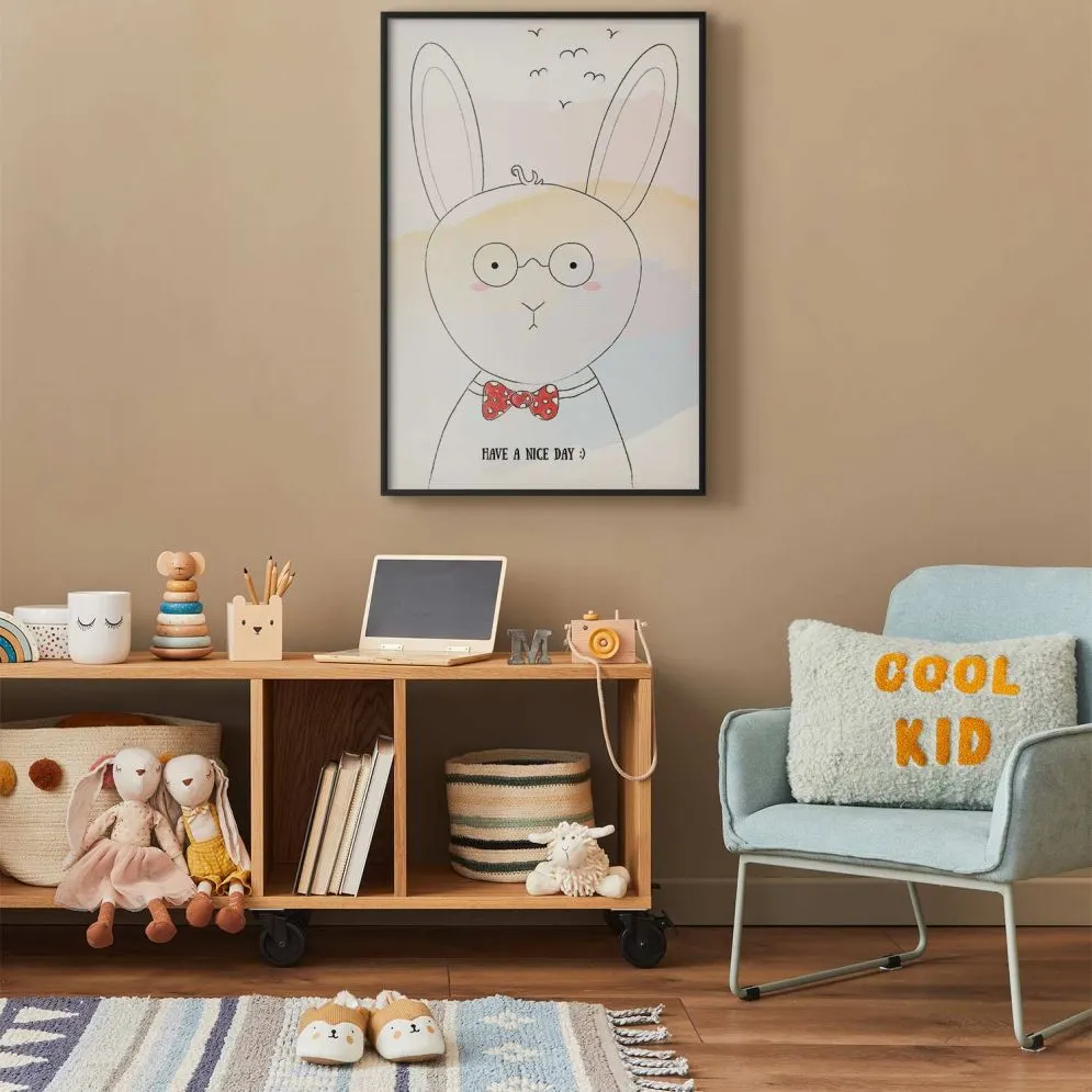 Plakat Pozdrowienia od królika 29,7x42 cm z ramą czarną bez marginesu | MIRAT.