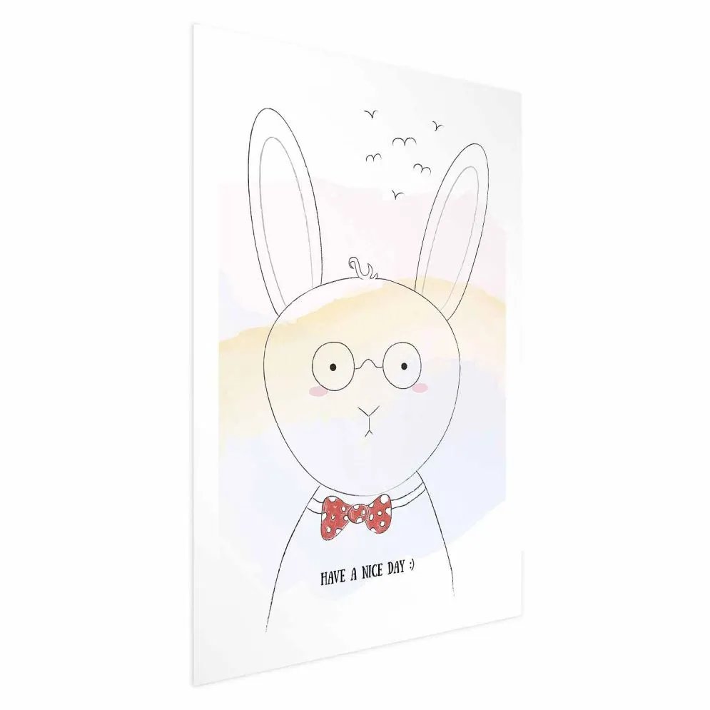 Plakat Pozdrowienia od królika 21x30 cm bez ramy z marginesem | MIRAT.