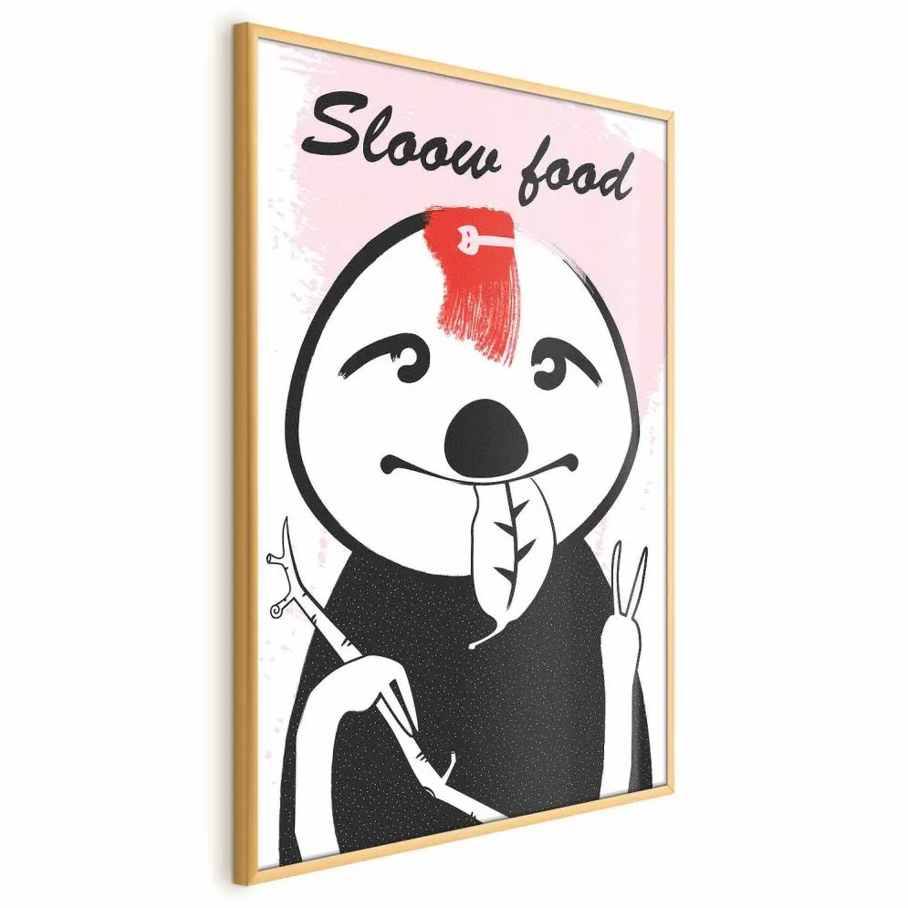 Plakat Leniwiec trendsetter 40x60 cm z ramą złotą bez marginesu | MIRAT.