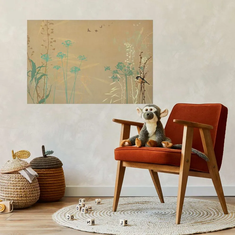 Plakat Ptaszek na łące 30x21 cm bez ramy bez marginesu | MIRAT.