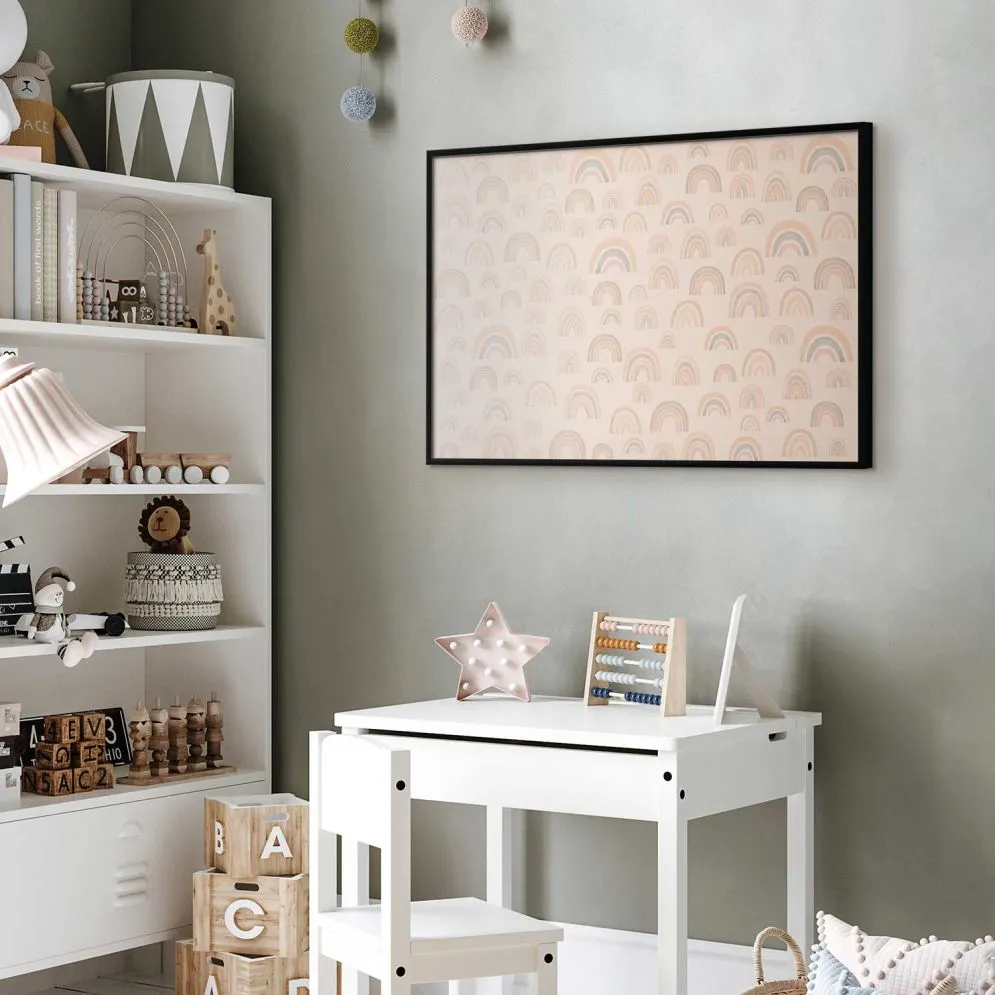 Plakat Pastelowe tęcze 30x21 cm z ramą czarną bez marginesu | MIRAT.