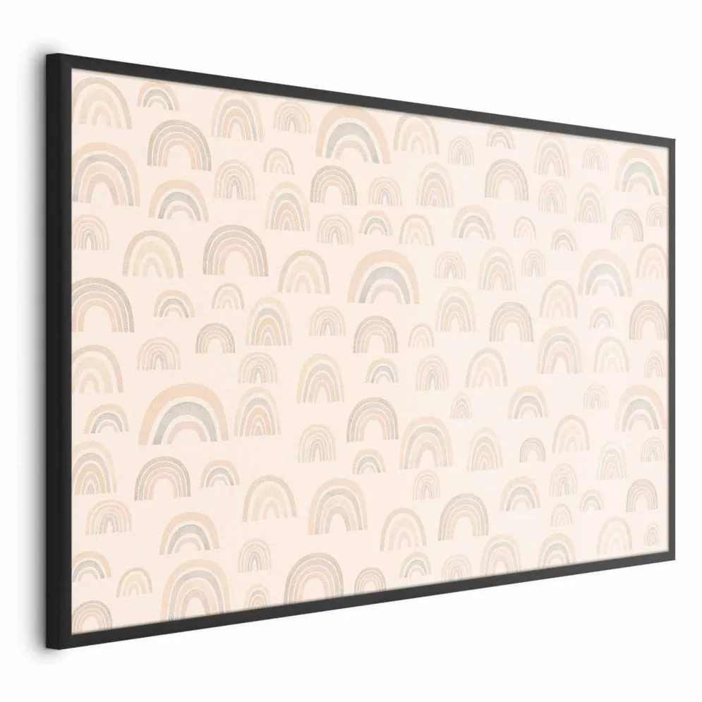 Plakat Pastelowe tęcze 30x21 cm z ramą czarną bez marginesu | MIRAT.